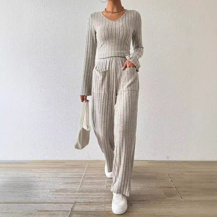 Ladies Casual Knit Jumpsuit with Pockets Lune London