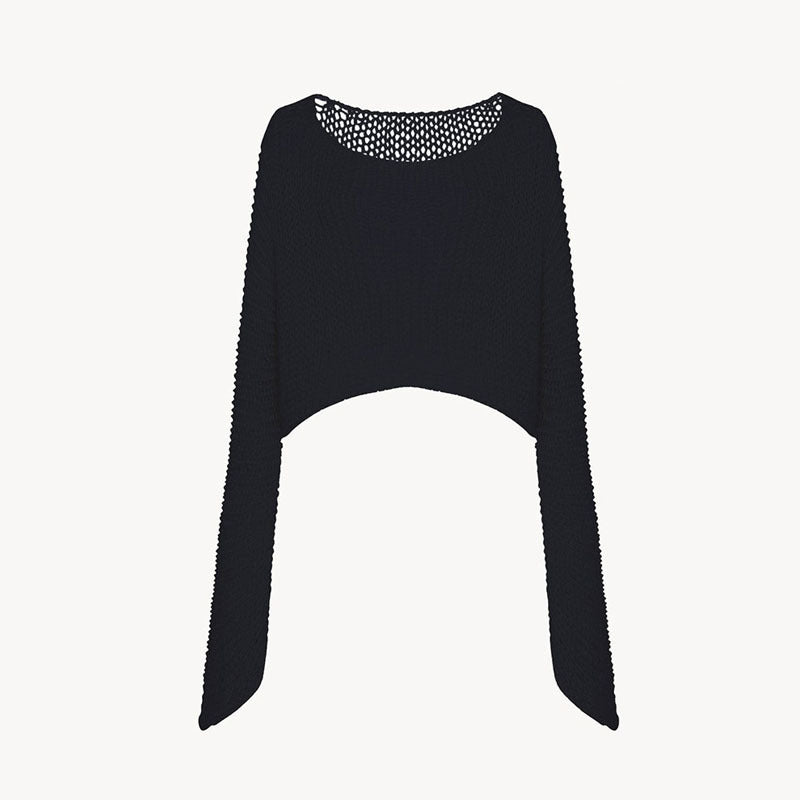 Pull tricoté court décontracté pour femme avec une coupe large Chic & Stil