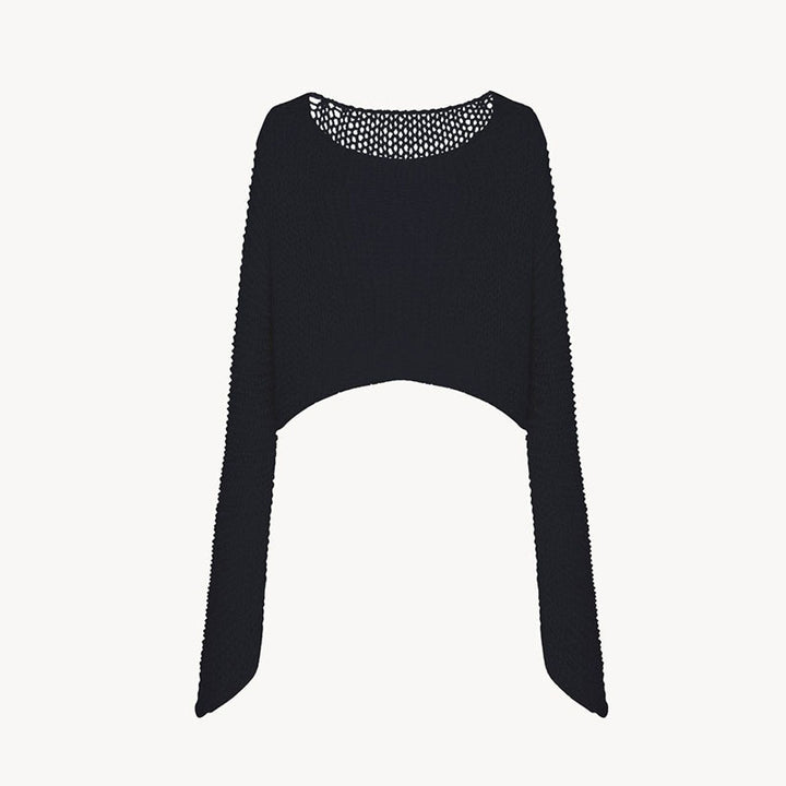 Pull tricoté court décontracté pour femme avec une coupe large Chic & Stil