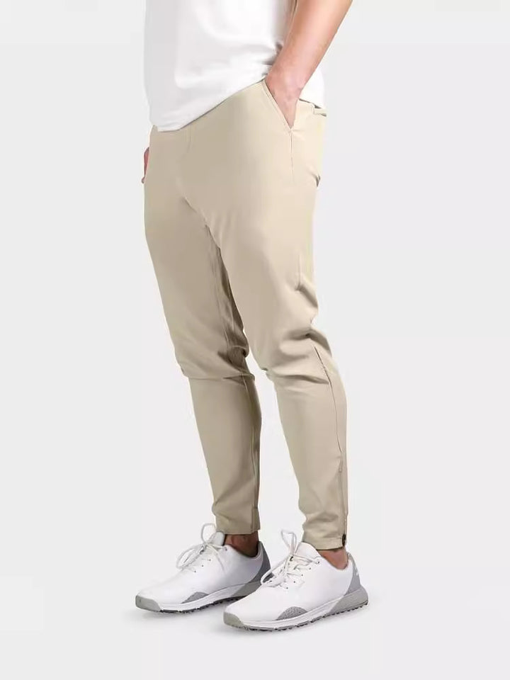 Slim-fit suit pants for men with elastic waistband and convenient pocket arrangement Lune London