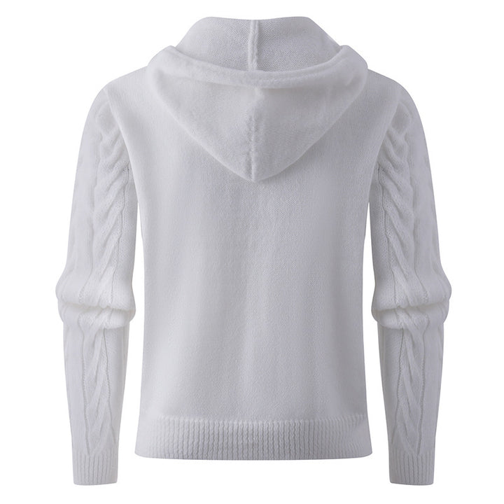 Chunky knit hoodie for men with modern embossed pattern Lune London