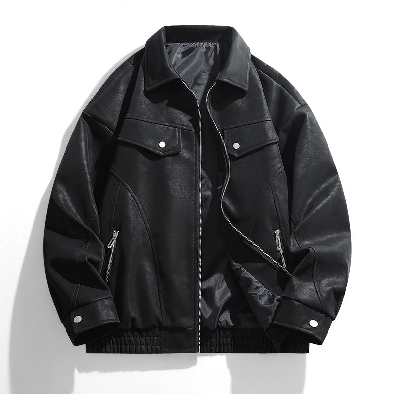Casual faux leather jacket for men with practical pockets Lune London