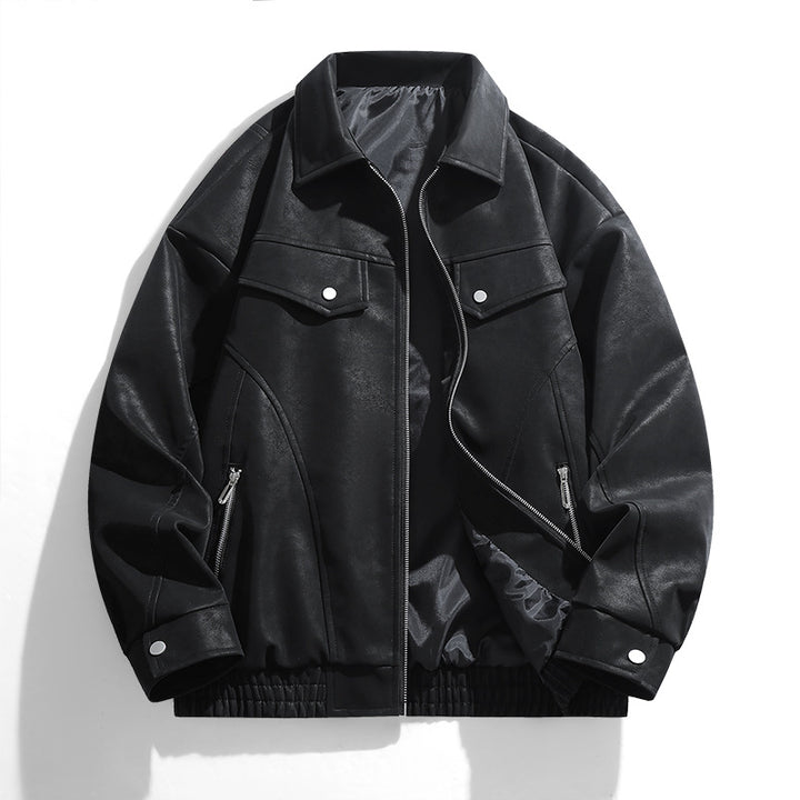Casual faux leather jacket for men with practical pockets Lune London