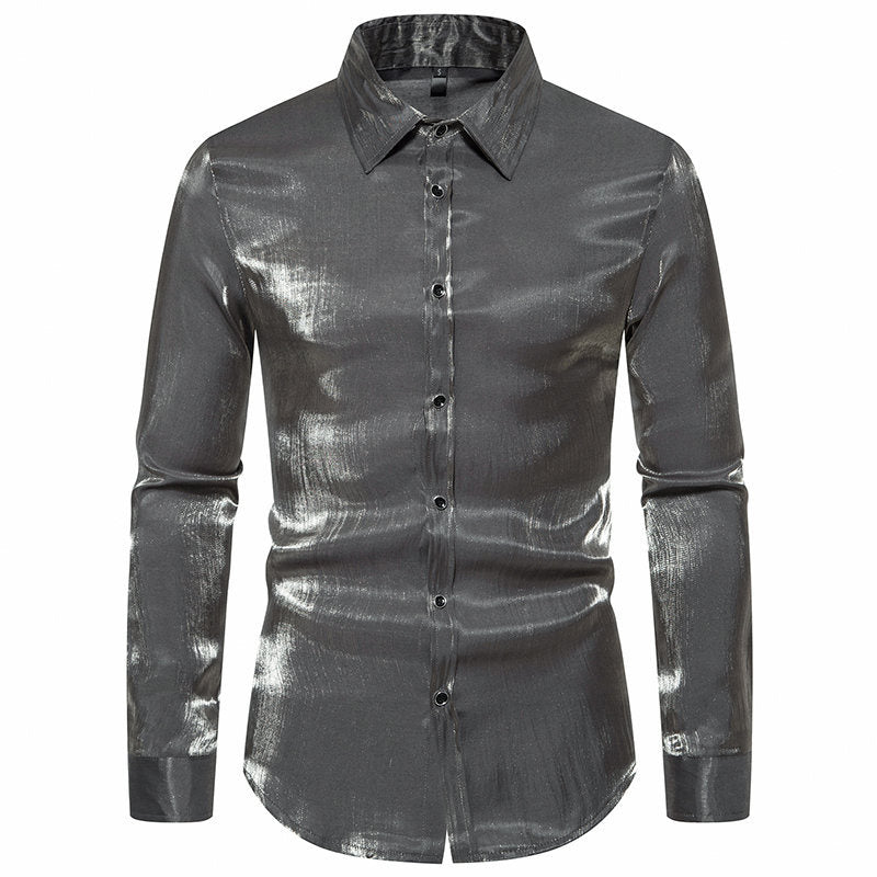 Men's long sleeve shirt with shiny finish and elegant cut Lune London