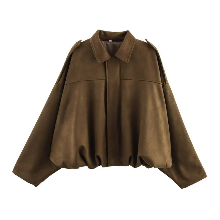 Oversized suede jacket for women with casual cut Lune London