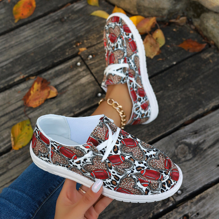 Slip-on sneakers for women with baseball pattern Lune London