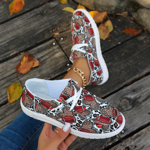 Slip-on sneakers for women with baseball pattern Lune London