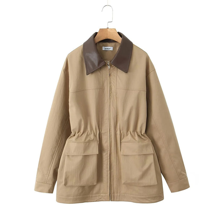 Windbreaker jacket for women with comfortable size adjustment and extra large pockets Lune London