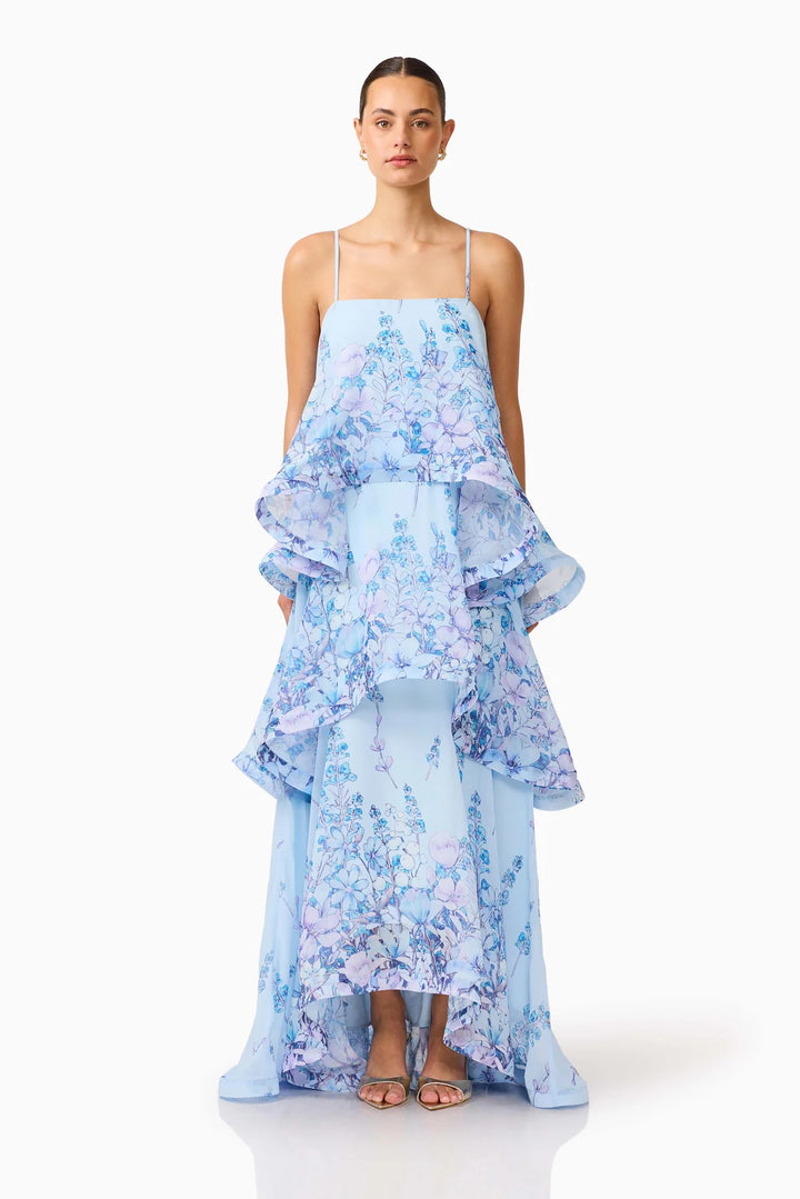 Women's maxi dress with ruffle details Lune London