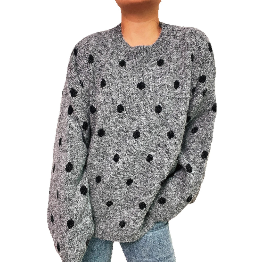 Pull en tricot confortable pour femmes avec design à pois Chic & Stil