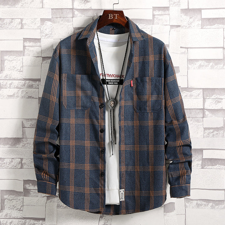 Men's plaid shirt with a practical chest pocket design and a comfortable fit Lune London
