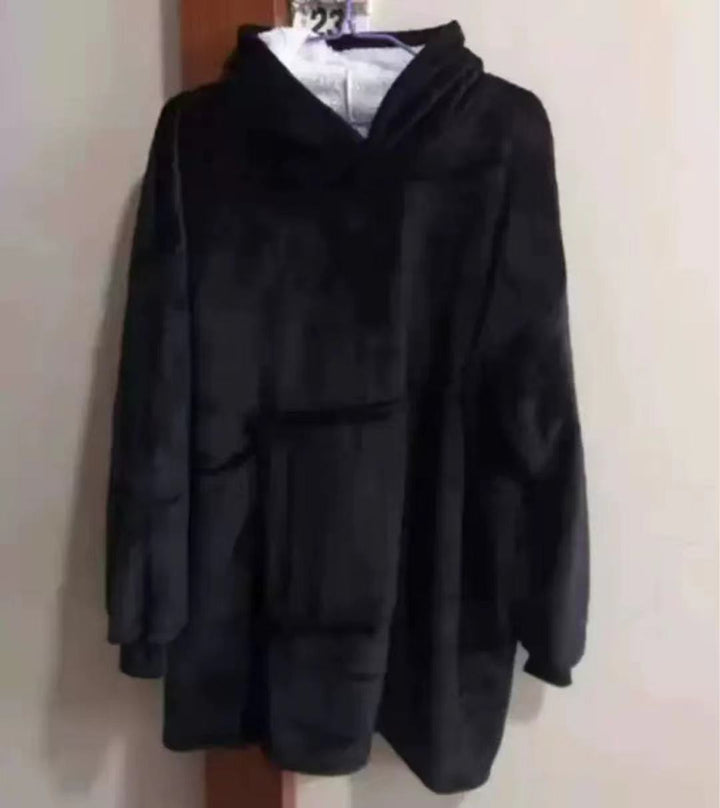 Women Large Soft Fleece Hoodie with Practical Pockets Lune London