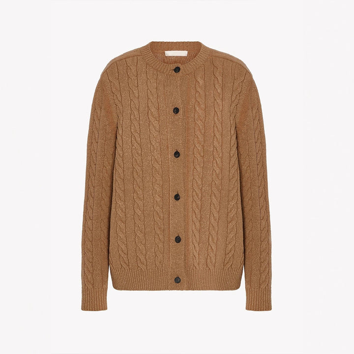 Cardigan en tricot épais pour femmes avec patte de boutonnage Chic & Stil