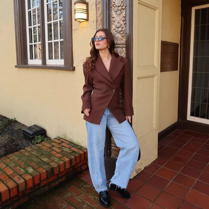 Elegant blazer jacket for women with double button details Lune London