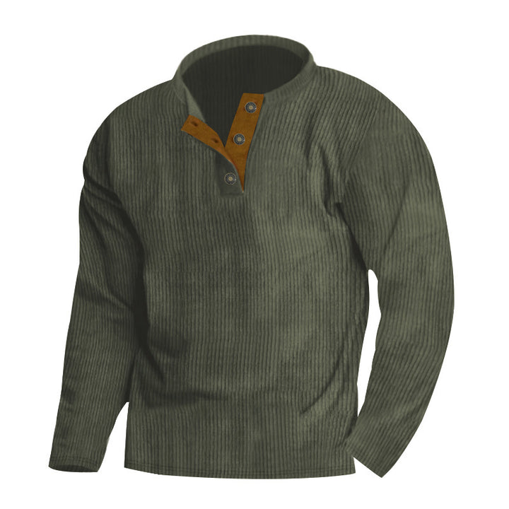 Men's sweater with textured surface and button placket detail Lune London