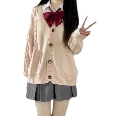 Women's knitted jacket with puff sleeves and pockets Lune London