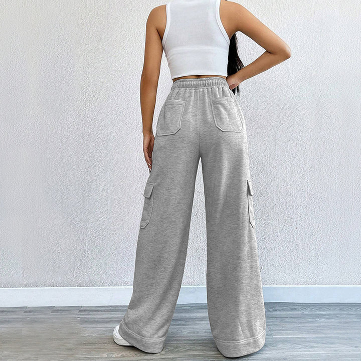 Pantalons cargo pour femmes avec jambes larges et taille élastique Chic & Stil
