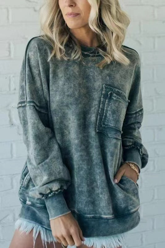 Women Oversized Comfortable Sweatshirt with Pockets Lune London