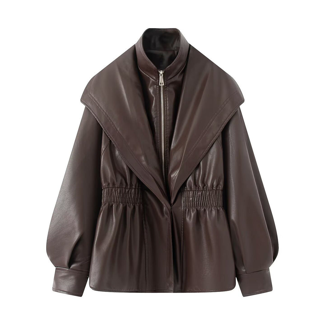 Elegant biker jacket for women with a relaxed fit and voluminous sleeves Lune London