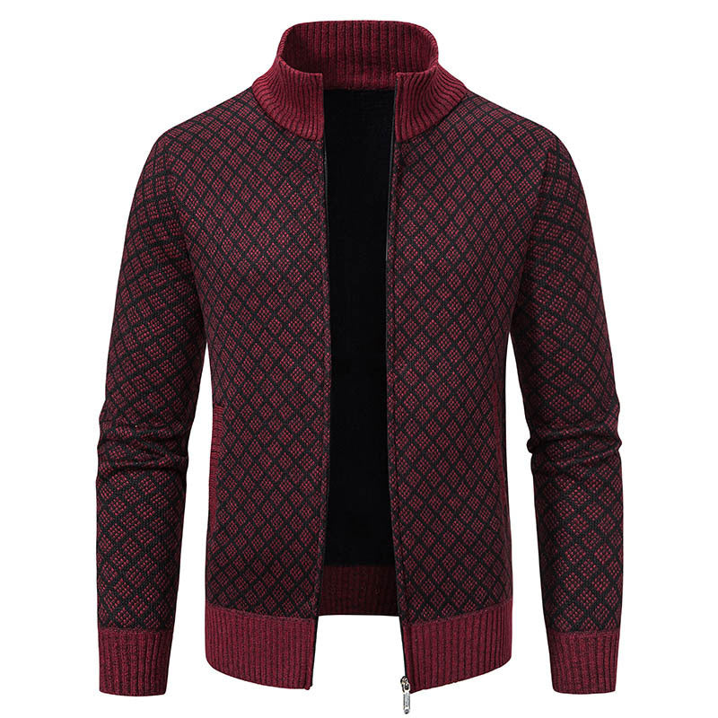 High collar knitted jacket with elegant design for men Lune London