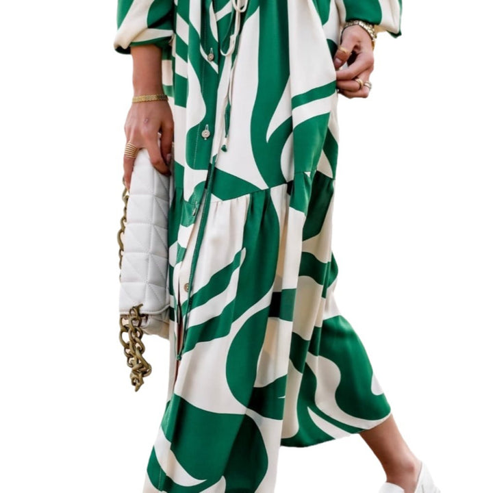 Maxi shirt dress for women with belt detail and fluid hem Lune London