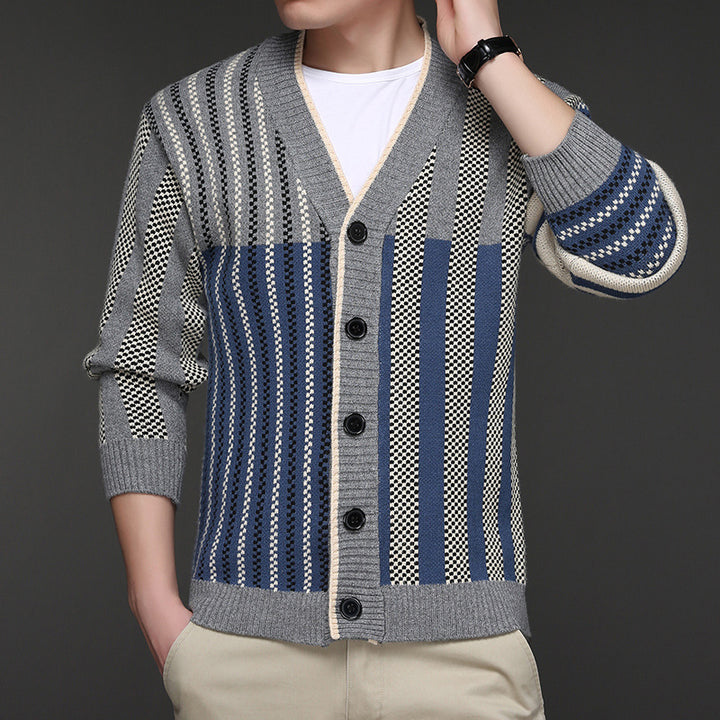 Cardigan jacket fashion for men with V-neck and elegant structured design Lune London