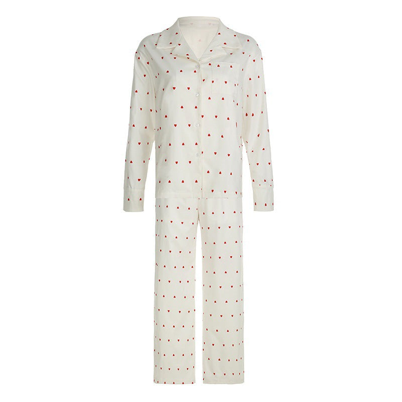 Comfortable night pants for ladies with hearts Lune London