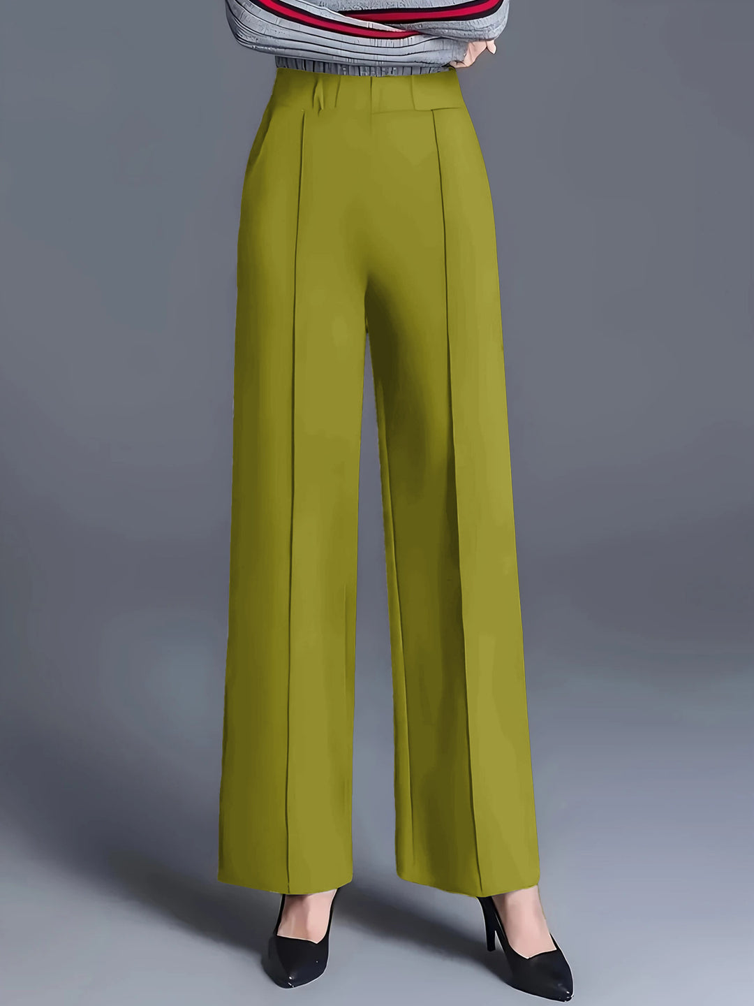 Women's Wide High-Waisted Trousers with Elegant Pleats Lune London