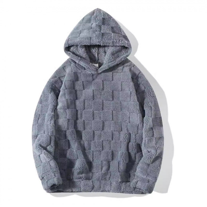 Women Cozy Fleece Hoodie with Textured Design and Hood Lune London