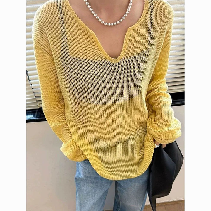 Sweat décontracté pour femmes avec un élégant col en V Chic & Stil