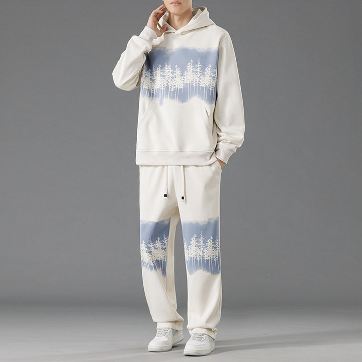 Casual lounge set for men with a relaxed fit and creative tree print Lune London