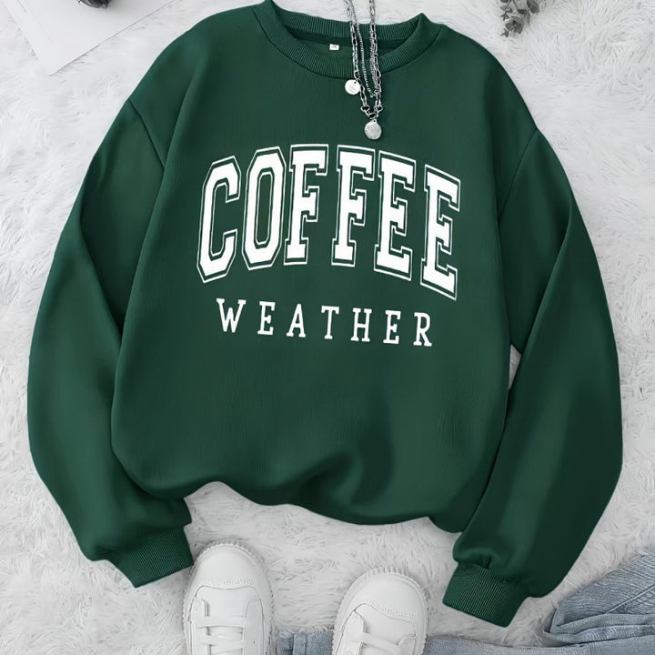 Sweatshirt femme avec impression tendance Coffee Weather Chic & Stil