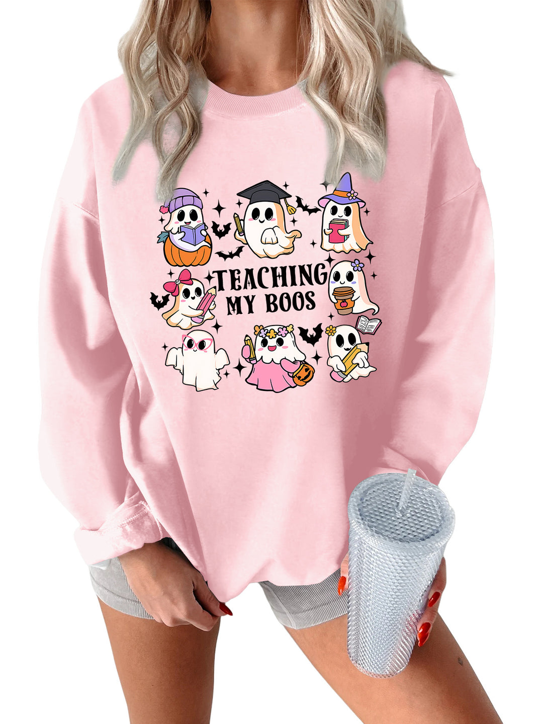 Sweatshirt pour femmes avec un design Halloween ludique et une coupe décontractée Chic & Stil