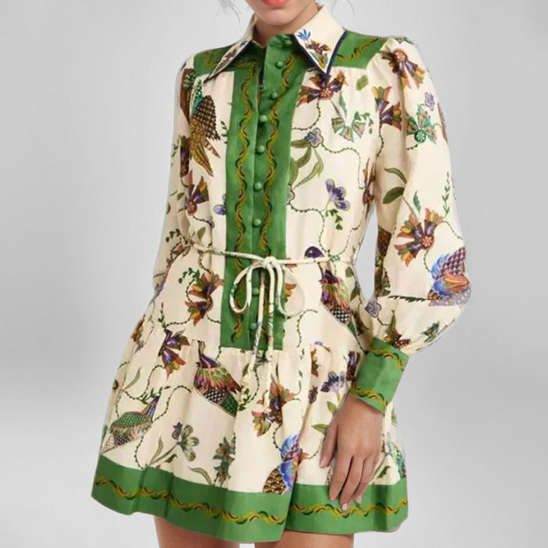 Robe blouse femme avec design floral et ceinture à la taille Chic & Stil