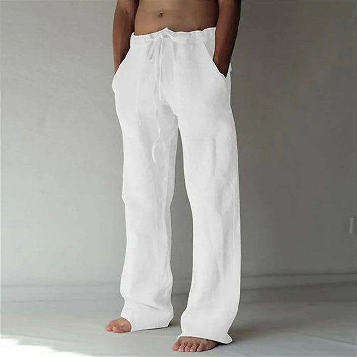 Casual linen pants for men with adjustable waist and side pockets Lune London