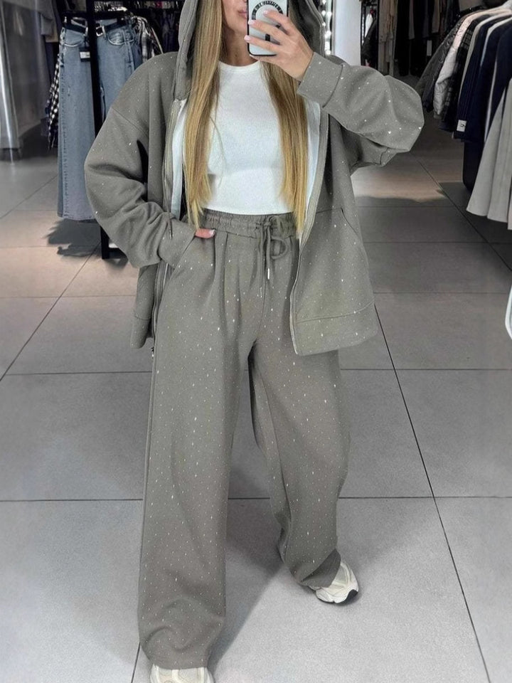 Chic Polka Dot Track Suit for Women
