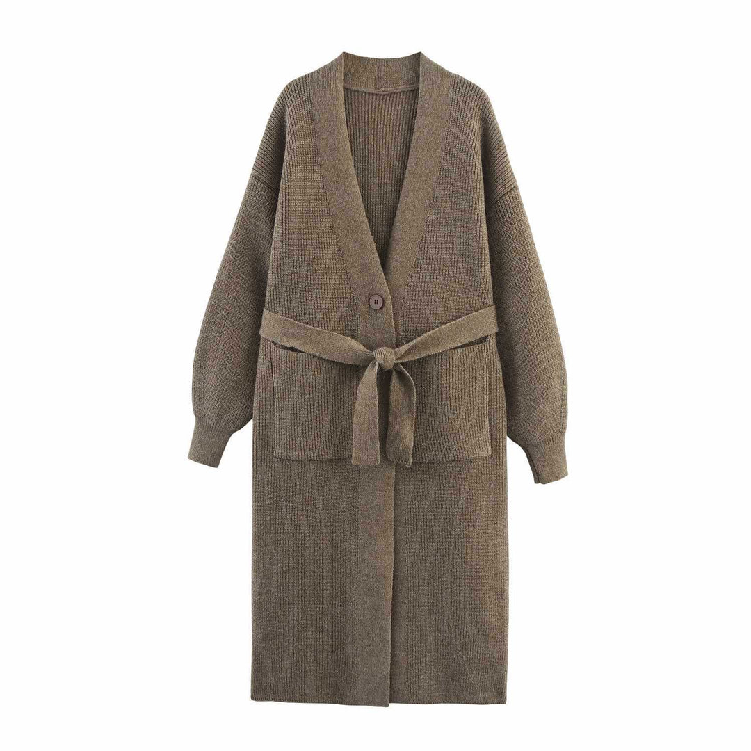 Elegant women's cardigan with belt at the waist Lune London