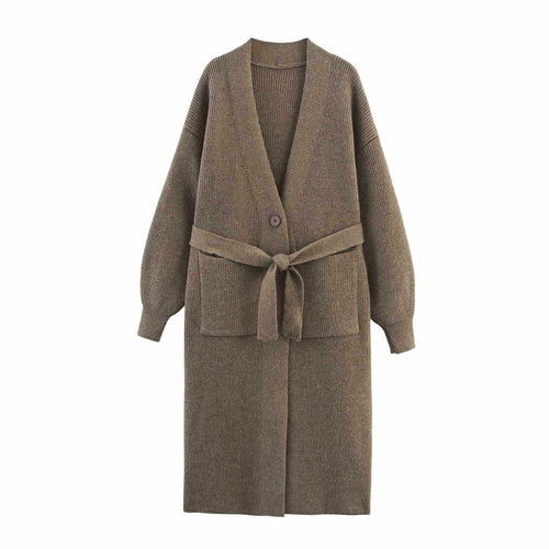 Elegant women's cardigan with belt at the waist Lune London