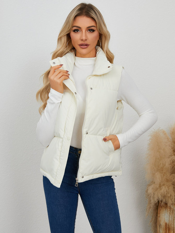 Damen Weste mit Hohem Kragen und Praktischen Taschen Lune London