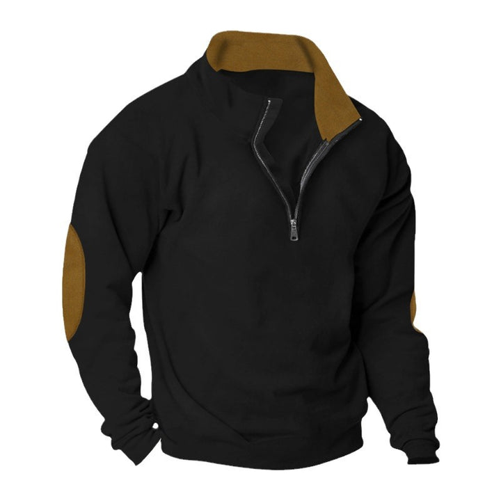 Men's fleece sweatshirt with high collar and stylish contrasting sleeves Lune London