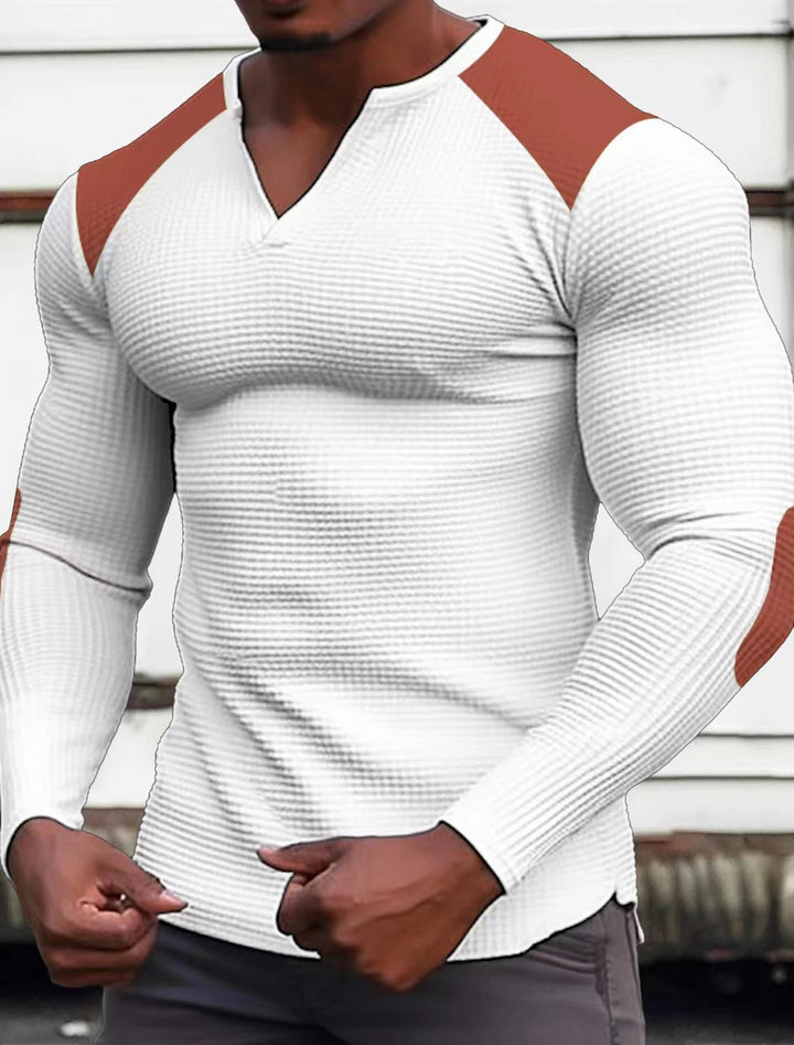 Men's long sleeve shirt with textured fabric and contrasting details Lune London