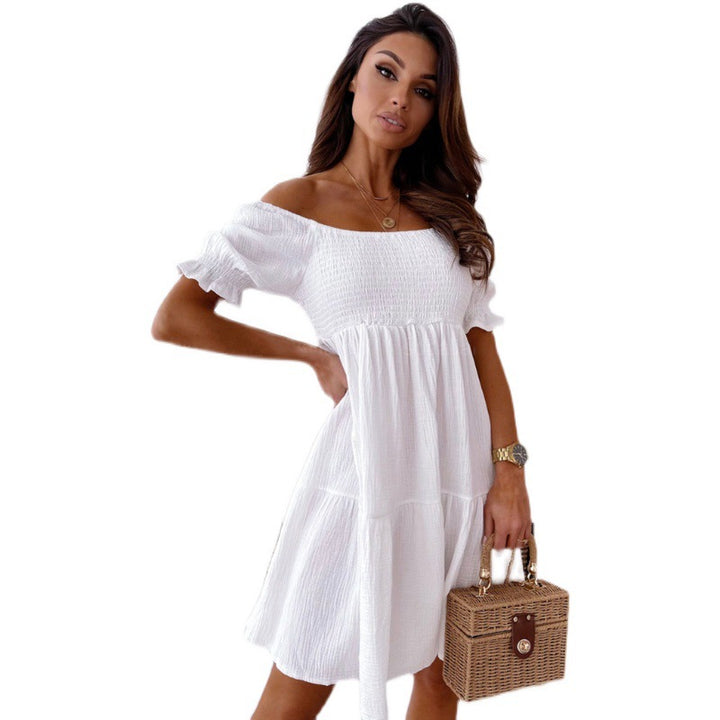 Lune London off-shoulder mini dress with ruffles for women
