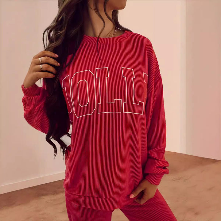 Casual striped set for women with print and wide legs Lune London