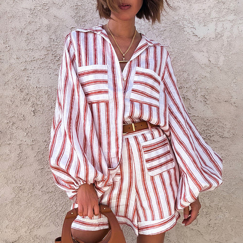 Ladies Lightweight Summer Shirt with Trendy Stripe Pattern Lune London