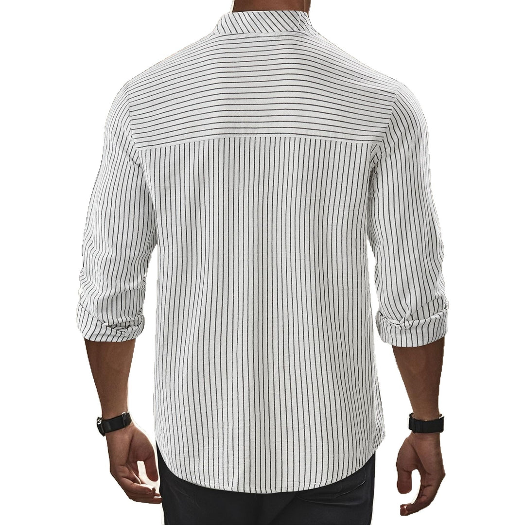 Men's long sleeve shirt with high collar and finely knitted fabric Lune London