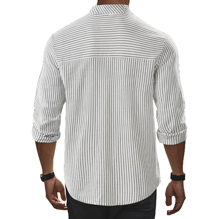 Men's long sleeve shirt with high collar and finely knitted fabric Lune London
