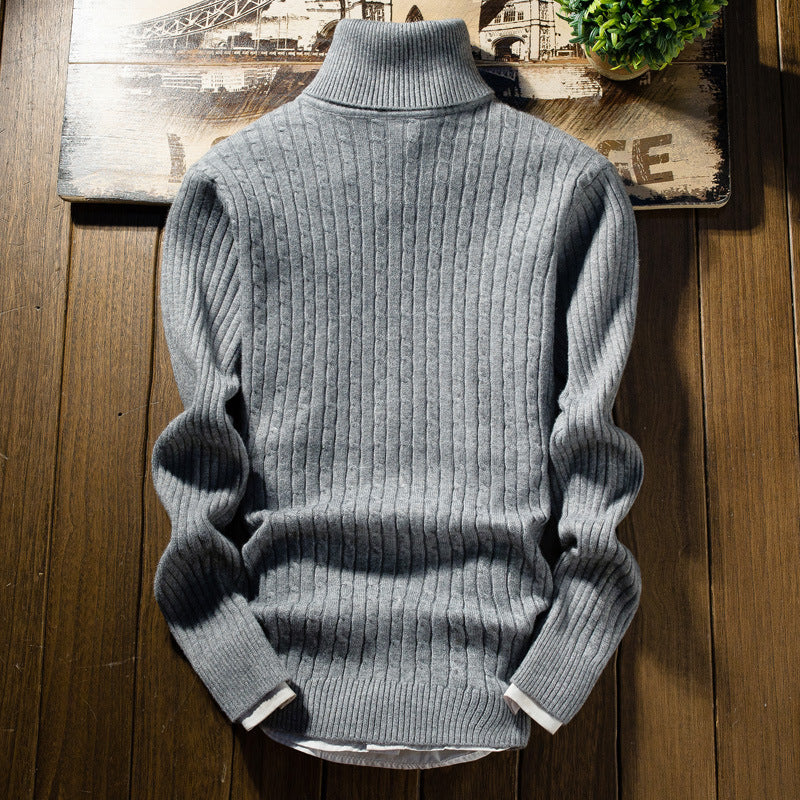 Lune London | Men's Turtleneck Sweater with Cable Pattern