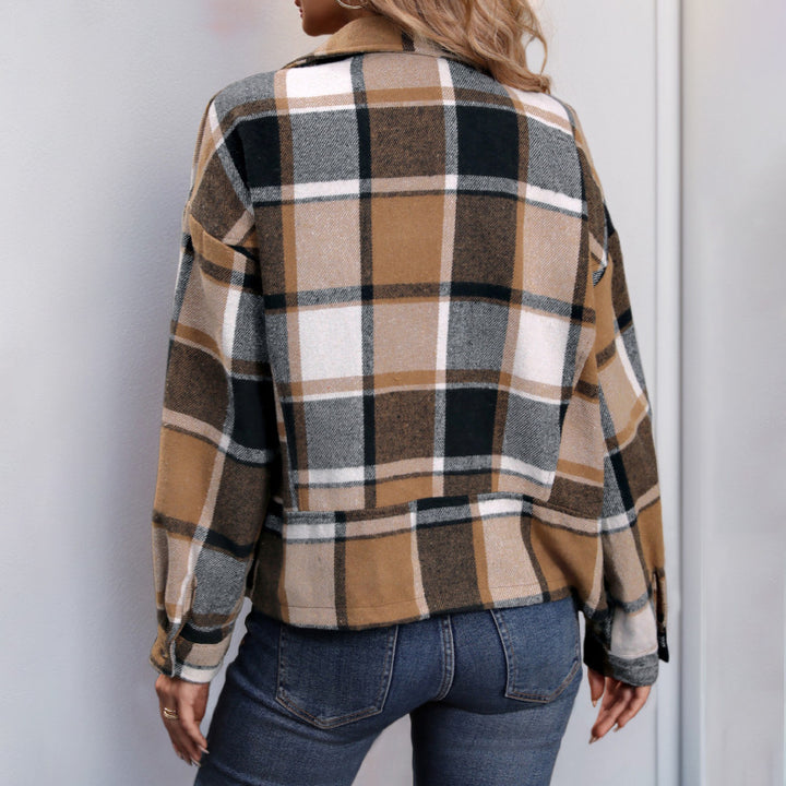 Checked blazer vest for women with a casual chic cut