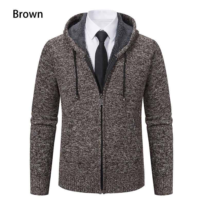 Men's knit jacket with modern cut and practical zipper Lune London