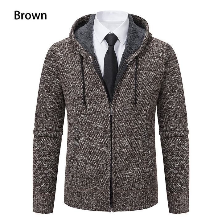 Men's knit jacket with modern cut and practical zipper Lune London